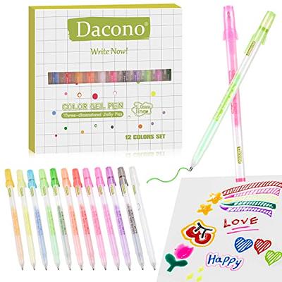 Dacono 3D Jelly Gel Ink Pens, 12 Colored Gel Pen Set, Jelly Ink Pens 1.0mm  Bold Gel Ink Pens Coloring Markers DIY Fluorescent Painting Pen - Yahoo  Shopping