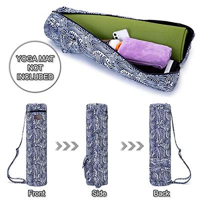 Yoga Mat Bag, AROME Waterproof Yoga Bag Mat Carrier Exercise Yoga Carrying  Bag for Women Men, Full-Zip Yoga Gym Bag with 2 Multi-Functional Pockets  and Adjustable Strap for 1/4 1/3 2/5 Thick