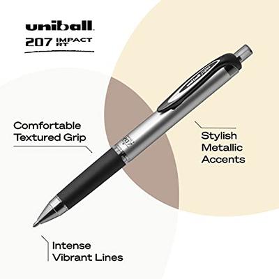 uni ball Signo Gel 207 Retractable Gel Pens Medium Point 0.7 mm Clear  Barrels Black Ink Pack Of 4 - Office Depot