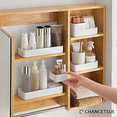 CHANCETSUI 4 PCS White Stackable Drawer Organizer Set Bathroom Drawer  Organiz