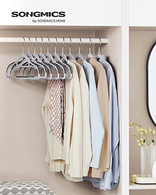 20pcs/pack Grey Velvet Non-slip Clothes Hanger, Home Use