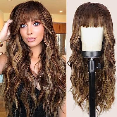 Middle Curly Big Wavy Bangs Hair Wigs For Black Women Extensions Synthetic  Daily Party Use Heat Resistant Natural Wig, Hair Wigs