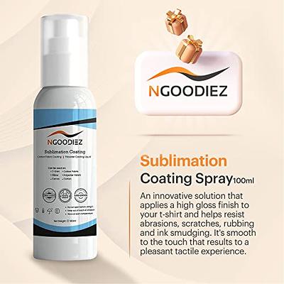 NGOODIEZ Sublimation Coating Spray for All Fabric, Including 100% Cotton,  Polyester, T-shirts, Canva Coating Liquid- Quick Dry Formula, High Gloss