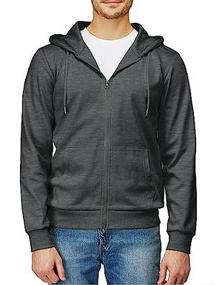 H2H Men's Slim Fit Lightweight Long Sleeve Zip Up Hoodie