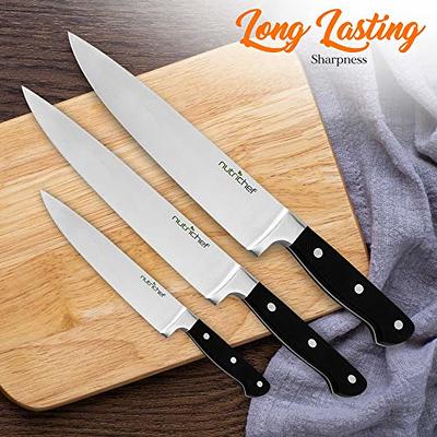 Kitchen Knife Set, 6 Pieces German Stainless Steel Small Kitchen Knives Set  with Wooden Block, Cutlery Block Set 