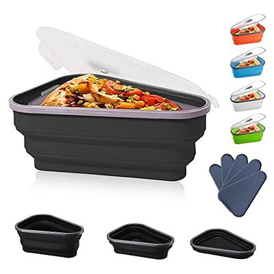 Pizza Storage Container Expandable,Pizza Container with 5 Microwavable