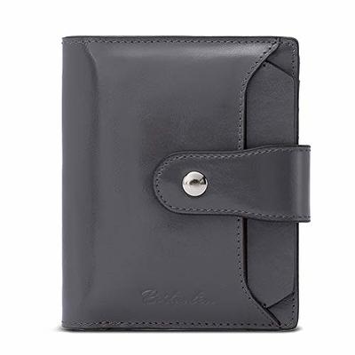 BOSTANTEN Women Leather Wallet RFID Blocking Small Bifold Zipper Pocket Wallet Card Case Purse with ID Window