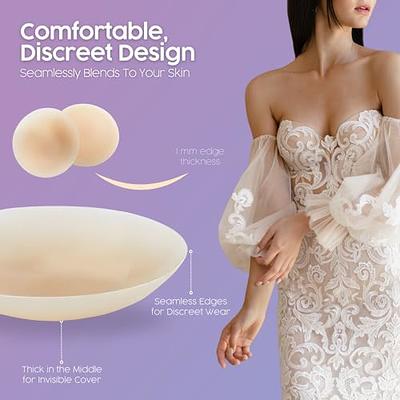 MUQU Pasties Nipple Covers - Silicone Nipple Covers Reusable Adhesive  Invisible Nippleless Cover Breast Petals for Women Beige at  Women's  Clothing store