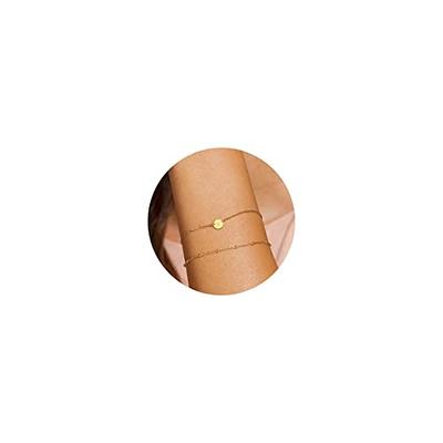 Women's 14K Real Solid Gold Initial Bracelet