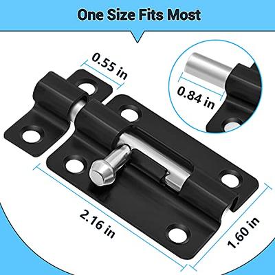 DOMETOUR Door Security Slide Latch Lock, Keyless Entry Door Lock, Thickened  Stainless Steel Sliding Door Lock, Easy to Install Gate, Slide Latch Lock  with 12 Screws (2 Pack) 