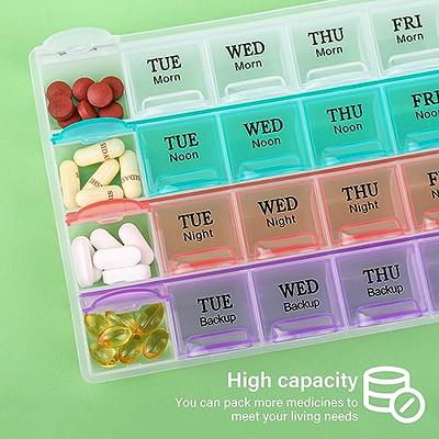 MOLN HYMY 7 Day Pill Organizer AM PM 2 Times a Day, Large Capacity