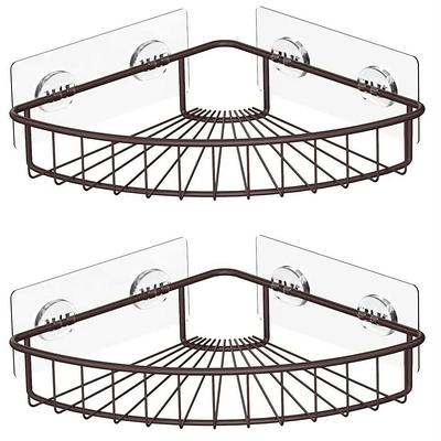 Dracelo 2 Pack Black Shower Caddy Shelf Basket Stainless Steel Adhesive Shower Shelf Storage Organizer