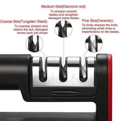  Professional Knife Sharpeners: 3-Stage Small Size Work for  Steel Knives, Kitchen Accessories - Helps Repair, Restore, Sharp Blades.  Easy to Use Knife Sharpener: Home & Kitchen