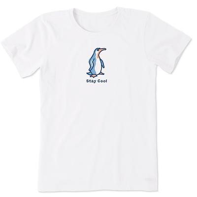 Life Is Good Men's Stay Cool Penguins Long Sleeve Crusher T-Shirt in Beach Blue Size 3XL | 100% Cotton