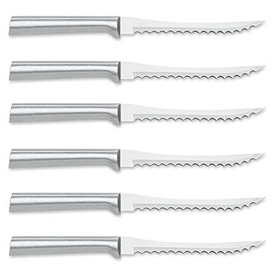 Rada Cutlery Serrated Steak Knife Set Stainless Steel Knives Set of 6, Black