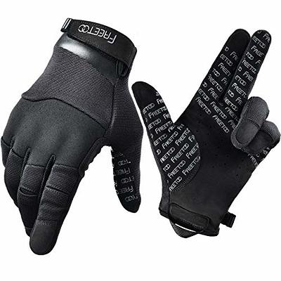 AIGEVTURE Heavy Duty Synthetic Leather Impact Work Gloves Men, Mechanic  Gloves, Sensitive Touch Screen Flexible Grip Gloves for Work