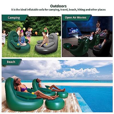 Cheers.US Inflatable Lounger Air Sofa Inflatable Beach Chairs Anti Leakage  Couch for Outdoor Lakeside Portable Hommock with Compression Sacks Camping  Accessories Ideal Gifts for Men and Women 