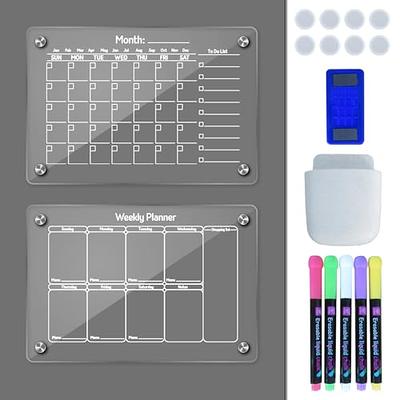 LVNRIDS Calendario Acrilico Magnetico Frigo, 16.5 x 12 Inch