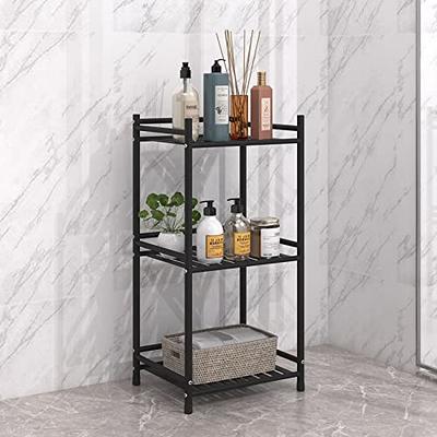 keomaisyto 3-Tier Bathroom Ladder Shelf, Bathroom Floor Storage Shelf with  Drawer, Freestanding Tower Shelf, Open Shelving Unit for Bathroom Living