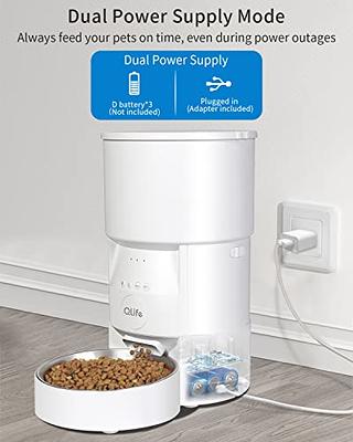 QLIFE Automatic Cat Dog Feeder: Dry Food Dispenser for Dog, Auto