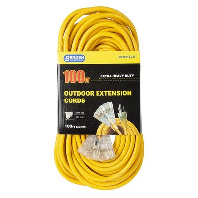 Bergen Industries 100-ft 12 / 3-Prong Indoor/Outdoor Sjtw Heavy