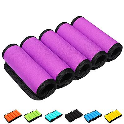 5 Pcs Neoprene Luggage Handle Wrap Handle Grip Luggage Tags Identifier  Hollow Design for Push-Button, Bright Luggage Markers for Airport Travel