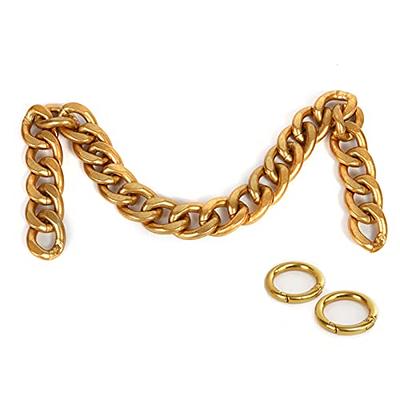 Gold Clasp Bag Accessories DIY Purse Replacement Handles Women Bag Straps  Handbag Hardware Bag Extender Chain Pearl Bead GOLD 