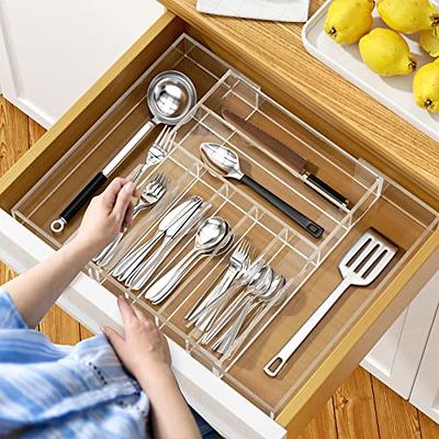Expandable Cutlery Drawer Organizer, Flatware Drawer Tray for Silverware,  Serving Utensils, Multi-Purpose Storage for Kitchen, Office, Bathroom  Supplies 