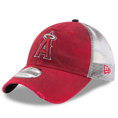 Men's Majestic Red/White Los Angeles Angels Foam Trucker Snapback Hat