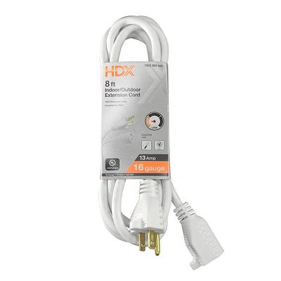 8 ft. 16/3 Light Duty Indoor/Outdoor Extension Cord, White - Yahoo Shopping