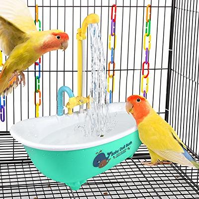 Multifunction Green Food Tray Bird Water Bath Tub Pet Bird Bowl Parrots  Parakeet Birdbath Cage Hanging Wash Shower Box