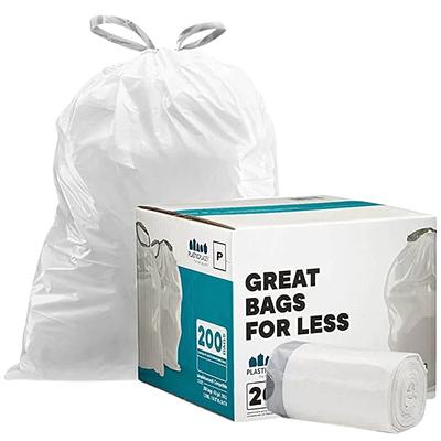 Plasticplace 13-Gallons Black Plastic Kitchen Drawstring Trash Bag