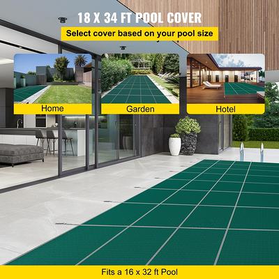 VEVOR Pool Safety Cover Fits Rectangle Inground Safety Pool Cover Green  Mesh with 4x8ft Center End Steps Solid Pool - Yahoo Shopping