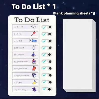 Chore Chart Memo Checklist Board, Portable Daily to Do List & My Chores  Chart Planning Boards, Detachable Plastic Checklist Task Board Slider for