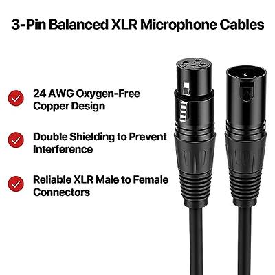 EBXYA XLR Cable 3 Ft 4 Pack, Premium XLR Male to Female Microphone Patch Cables  3 Pin Mic ​Cords DMX512 Lighting Cable Compatible with Speakers, Mixer,  Stage Lighting - Yahoo Shopping