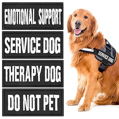 cobee Service Dog Patches, 4 Pcs Reflective Embroidered Dog Vest Patches  with Hook & Loop Dog