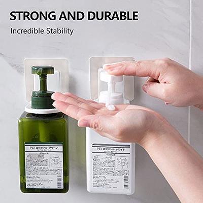 KNNRIIM 4 Pack Shower Gel Bottle Rack Hook Self Adhesive Wall Mounted No  Drilling Shampoo Dispenser Bottle Holder Hook Hand Soap Dispenser Holder  Liquid Soap Shower Holder for Wall Kitchen Bathroom 