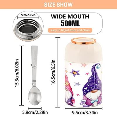 500ml Stainless Steel Thermos Lunchbox with Spoon for Kids Children School  BPA Free Leakproof Mini Soup Hot Food Flask Container