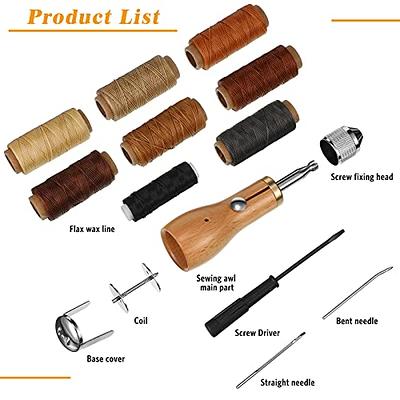 WILLBOND 12 Pcs Sewing Awl Kit Portable Leather Sewing Awl Kit Including Handheld  Sewing Repair Awl Straight and Bent Needles and 8 Rolls Waxed Threads with  Small Screwdriver for DIY Craft - Yahoo Shopping