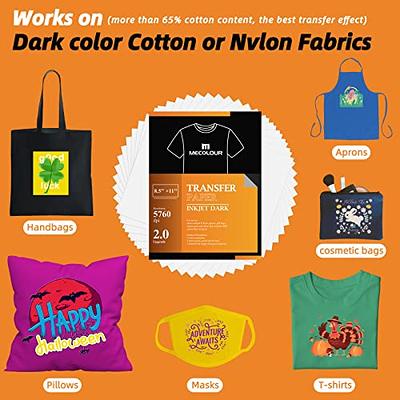 HTVRONT Heat Transfer Paper for T Shirts 20 Sheets, 8.5 X 11 Printable Heat  Transfer Vinyl, Vivid Color & Durable Iron on Transfer Paper for Dark  Fabric 