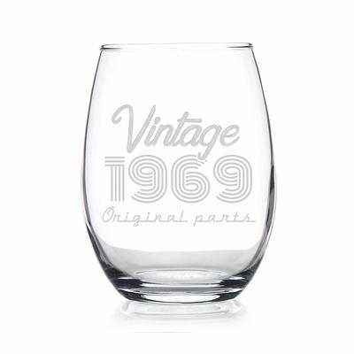Textured Hexagonal Clear Wine Glass Set Of 5 Vintage Glassware