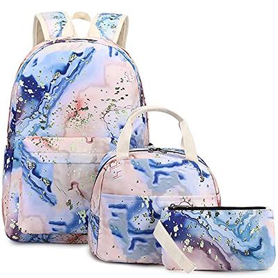 Marble Backpack Set For School Kids Teen Backpacks & Lunch Box