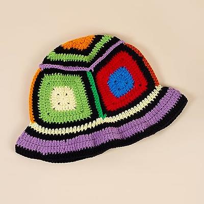 Women Crochet Bucket Hat Knit Fashion Flower Handmade Trendy Sun