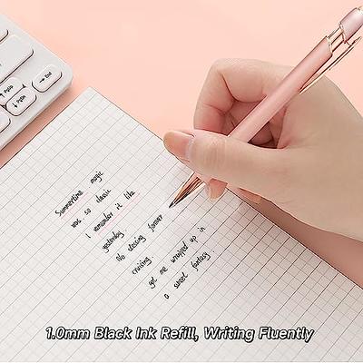 YOXMJDB Cute Pens for Women, 6 Pcs Rose Gold Pens Metal Ballpoint Pens Bulk,  1.0mm