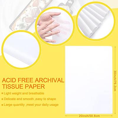 100 Sheets Acid Free Tissue Paper Lignin Free,White Unbuffered Tissue Chrismas Present Wrap Paper for Storing Packaging Paper Craft Paper Gift