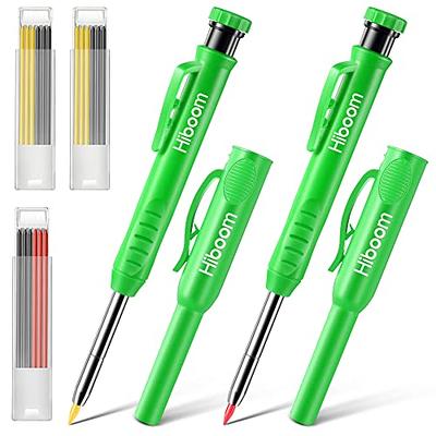 Hiboom Carpenter Pencil Set, 6 Pieces Long Nosed Deep Hole Tip Mechanical  Hole Marker with Built in Sharpener and 36 Pcs 2.8 mm Refills for