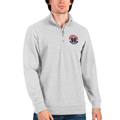 Men's Antigua Heathered Gray San Francisco 49ers Action Quarter-Zip Pullover  Sweatshirt