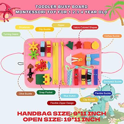 JEVEZEE Busy Board for Toddlers 1 2 3 4 Year Old, Montessori Sensory  Activity Board, Preschool Learning Fine Motor Skills Toys, Toddler Travel  Toy for Plane Car, Gift for Boys Girls (Pink) - Yahoo Shopping