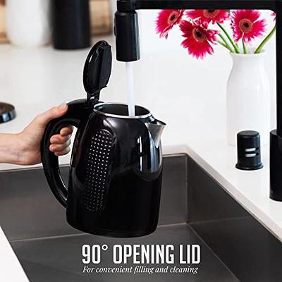 OVENTE Portable Electric Kettle Stainless Steel Instant Hot Water Boiler  Heater 1.7 Liter 1100W Double Wall Insulated Fast Boiling with Automatic  Shut Off for Coffee Tea & Cold Drinks, Red KD64R 