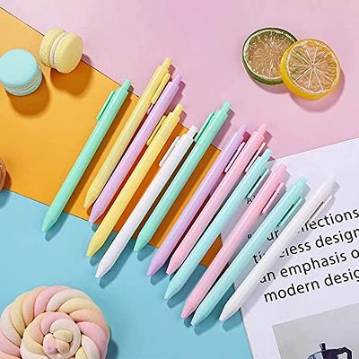 Kezzy Stationers 12 Pack Retractable Gel Ink Pens, Rollerball pens, Candy  color, pastel Color Black Ink